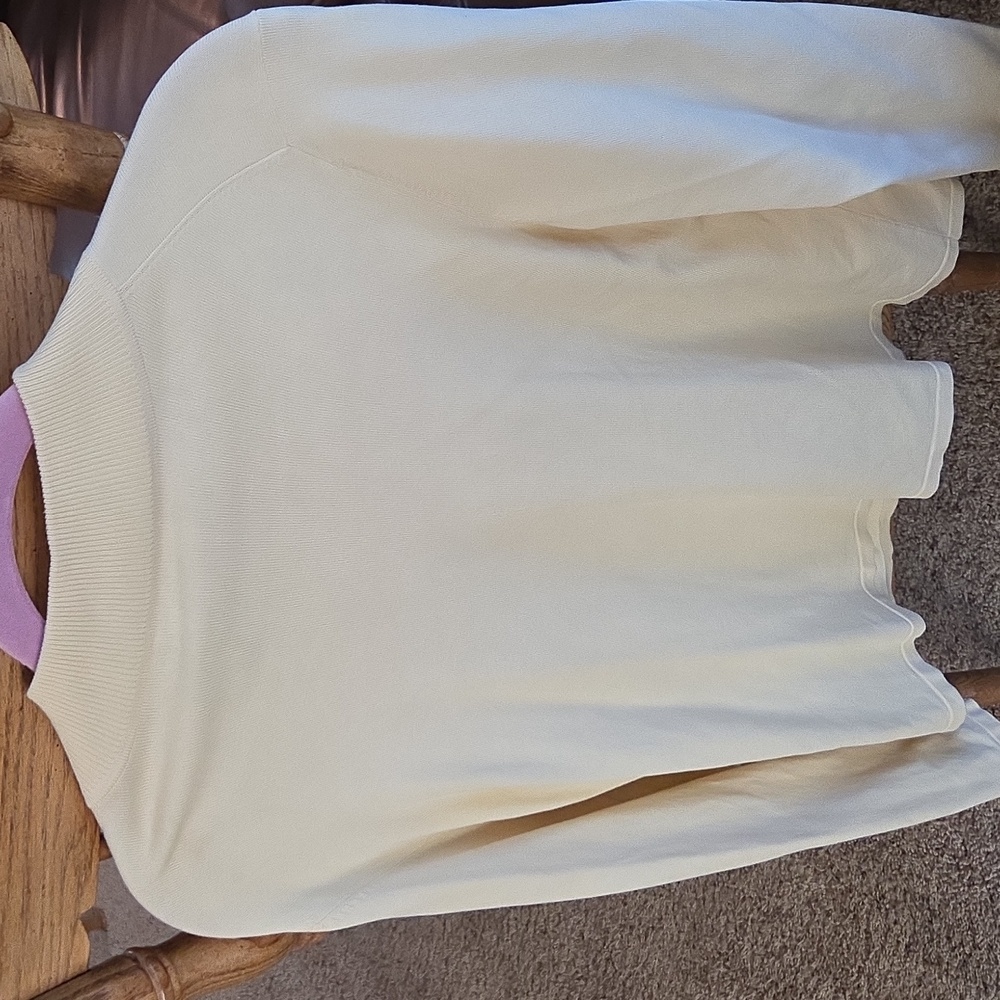 Pendleton Cream/ Pastel Yellow Turtleneck Sweater Petite - Picture 5 of 5